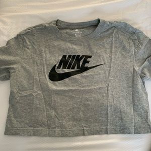 Gray Nike crop top T-shirt